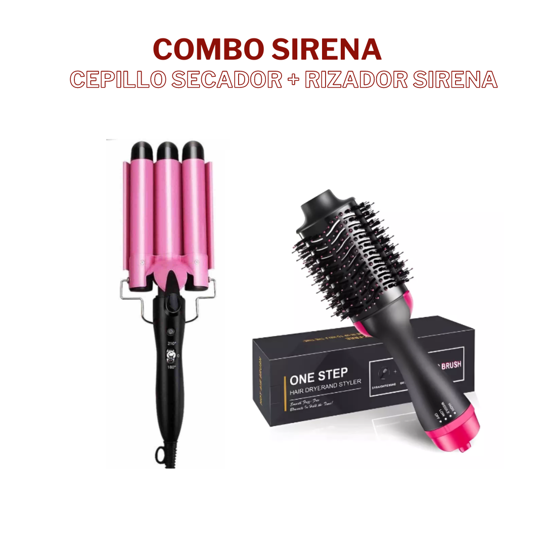 CEPILLO ONE STEP + RIZADORA SIRENA